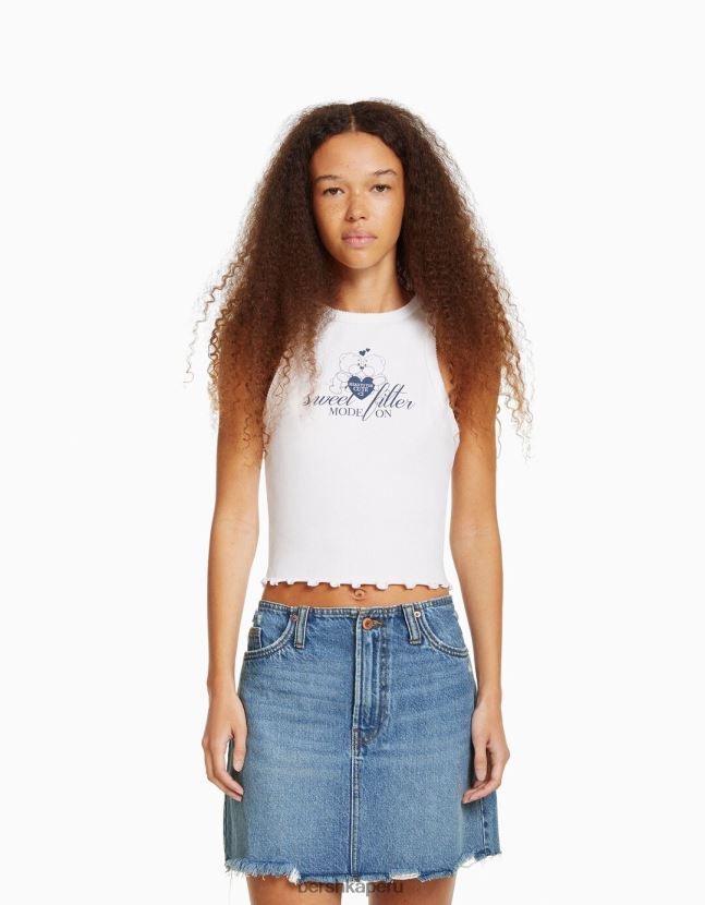 azul Bershka mujer minifalda de mezclilla vintage 806J6B4052