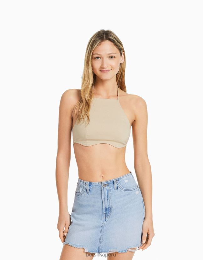 azul claro Bershka mujer minifalda de mezclilla vintage 806J6B1647