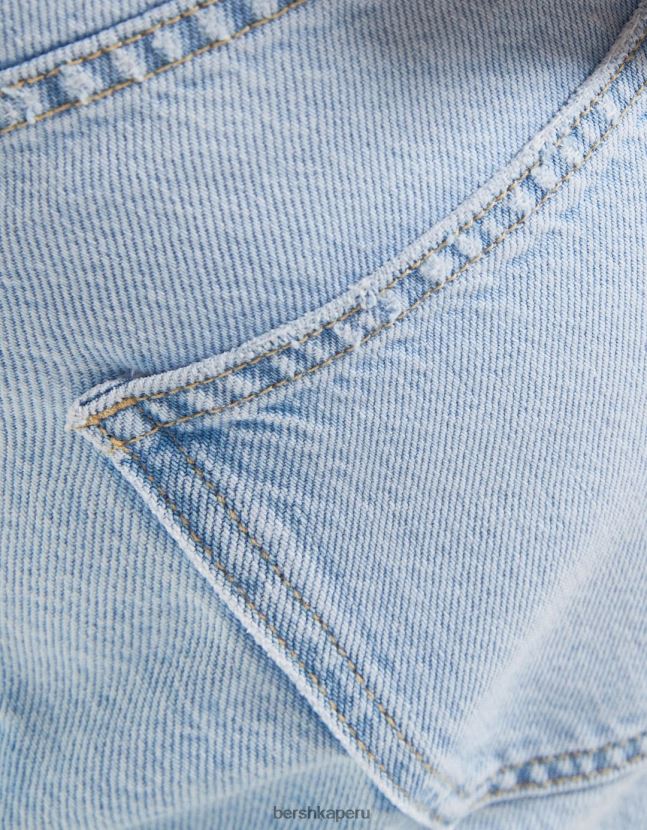 azul claro Bershka mujer minifalda de mezclilla vintage 806J6B1647