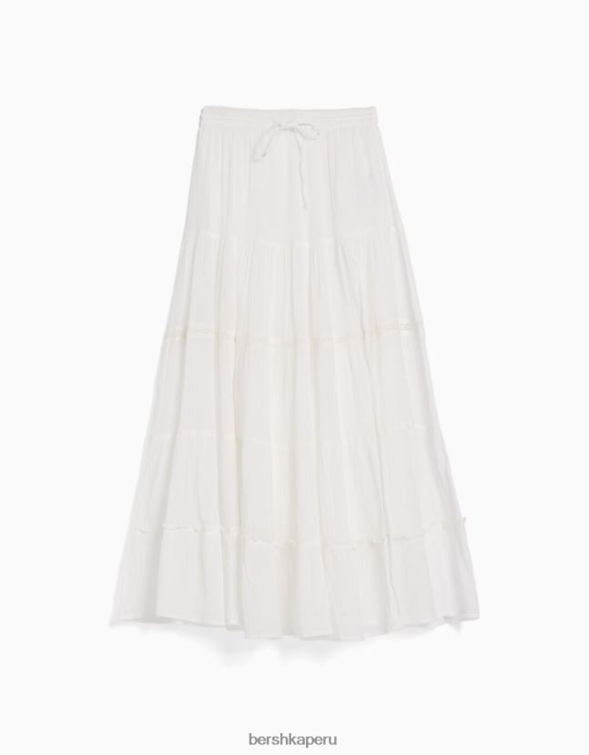 crema Bershka mujer falda bohemia larga de algodón 806J6B1611