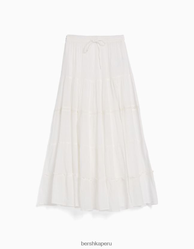 crema Bershka mujer falda bohemia larga de algodón 806J6B1917