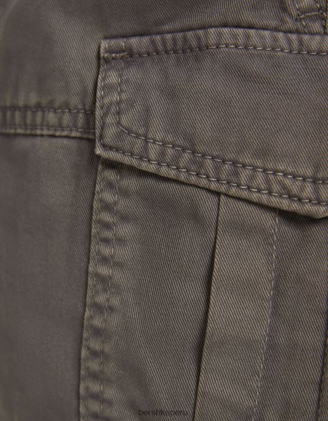 gris oscuro Bershka mujer minifalda cargo de algodón 806J6B4049