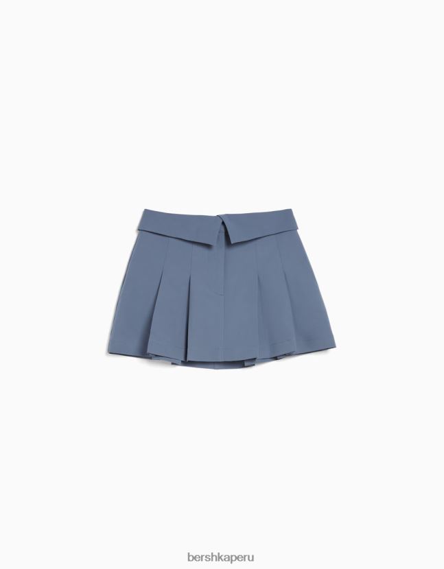 lavado azul Bershka mujer minifalda de vestir con pliegues 806J6B1621