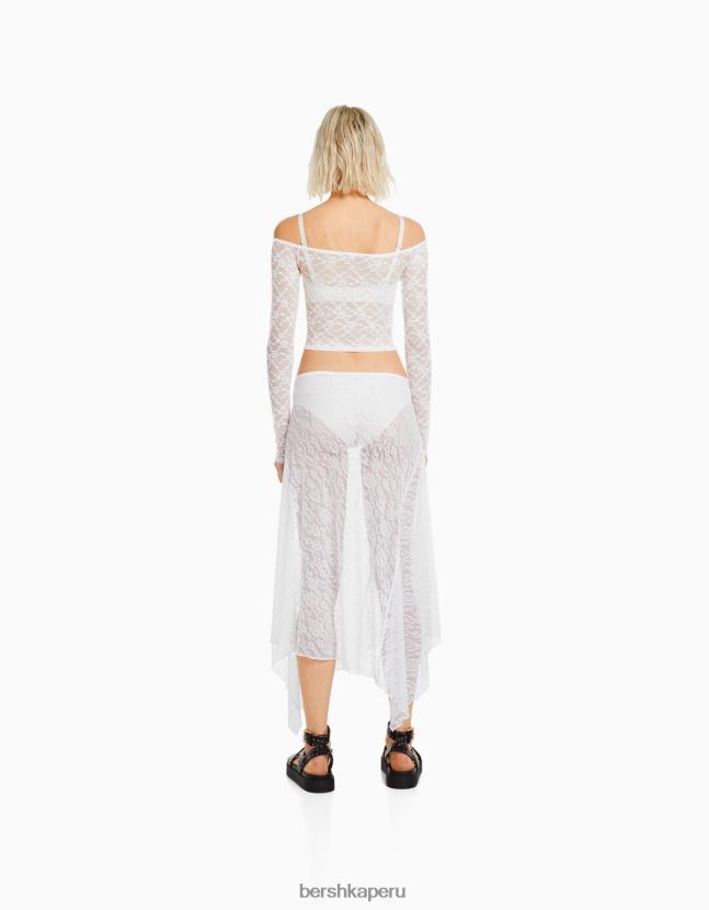 otro Bershka mujer falda midi asimétrica de encaje 806J6B1665