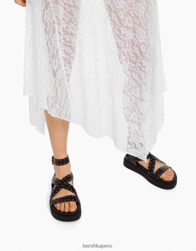 otro Bershka mujer falda midi asimétrica de encaje 806J6B1665