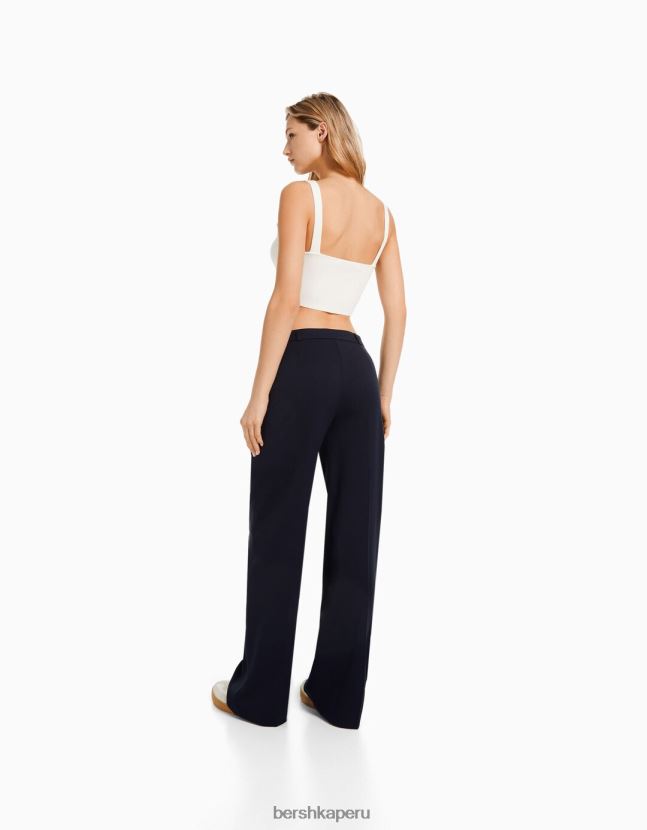 Armada Bershka mujer pantalones de sastre anchos con trabillas 806J6B1441