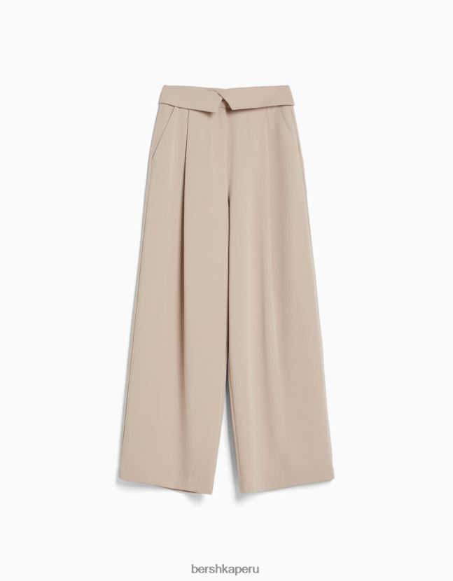 arena Bershka mujer pantalones de vestir con vuelta en la cintura 806J6B1428