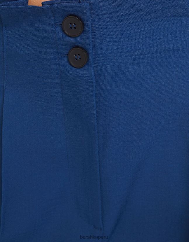 azul Bershka mujer pantalones rústicos de vestir anchos 806J6B1426