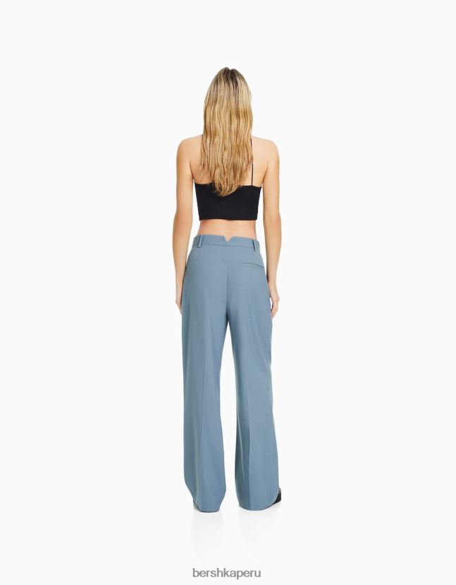 azul claro Bershka mujer pantalones de vestir dad-fit 806J6B1432