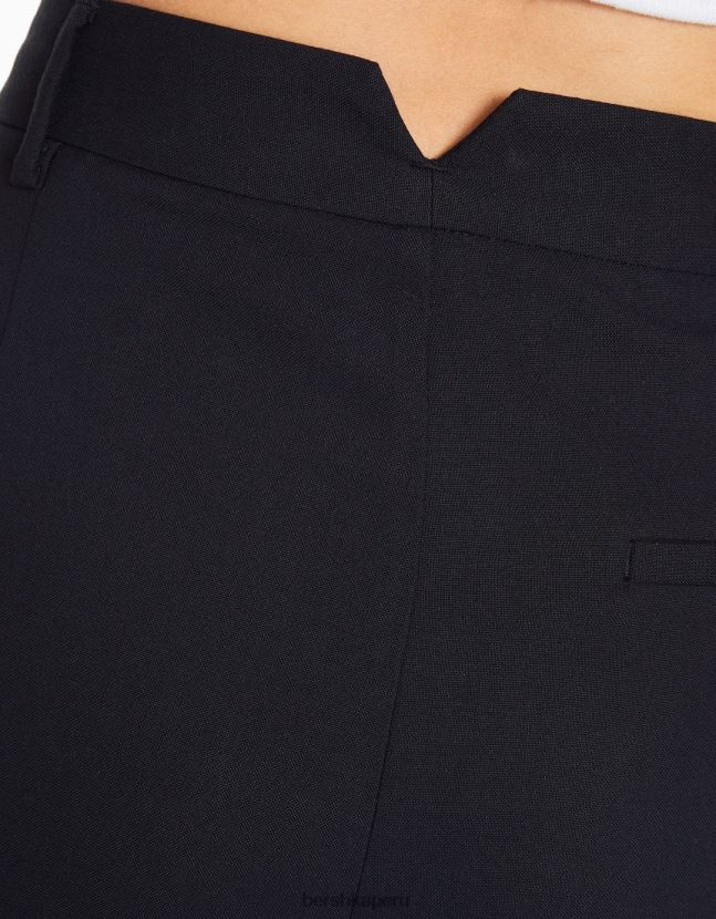 azul oscuro Bershka mujer pantalones de vestir dad-fit 806J6B1433