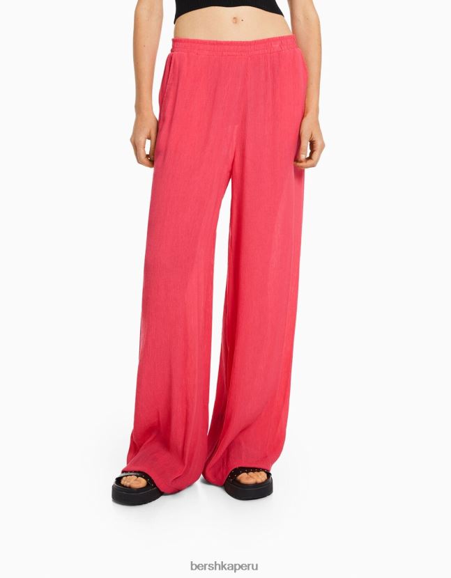 coral Bershka mujer pantalones anchos de crepé 806J6B1455