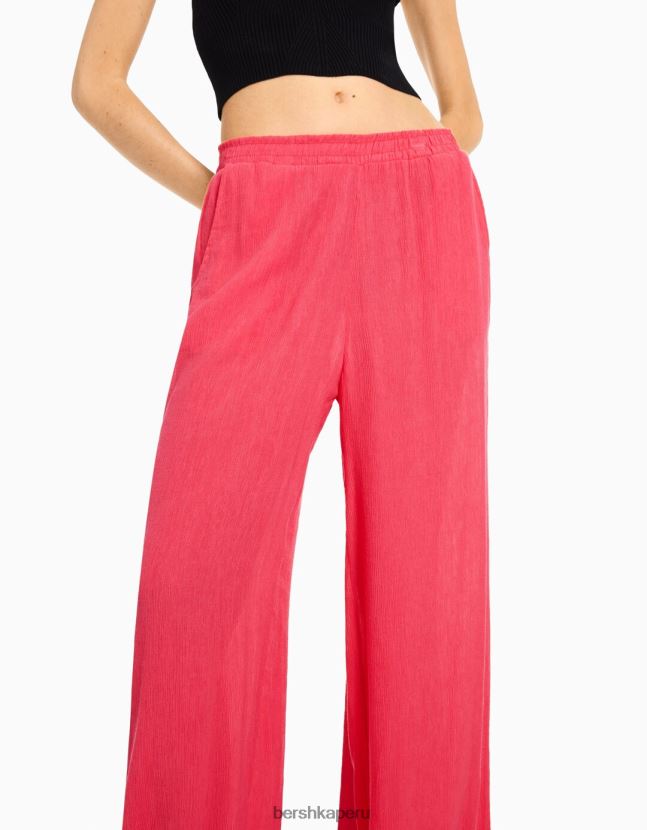 coral Bershka mujer pantalones anchos de crepé 806J6B1455
