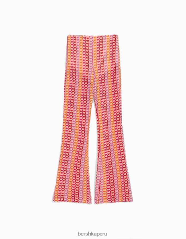 coral Bershka mujer pantalones de punto acampanados 806J6B1858