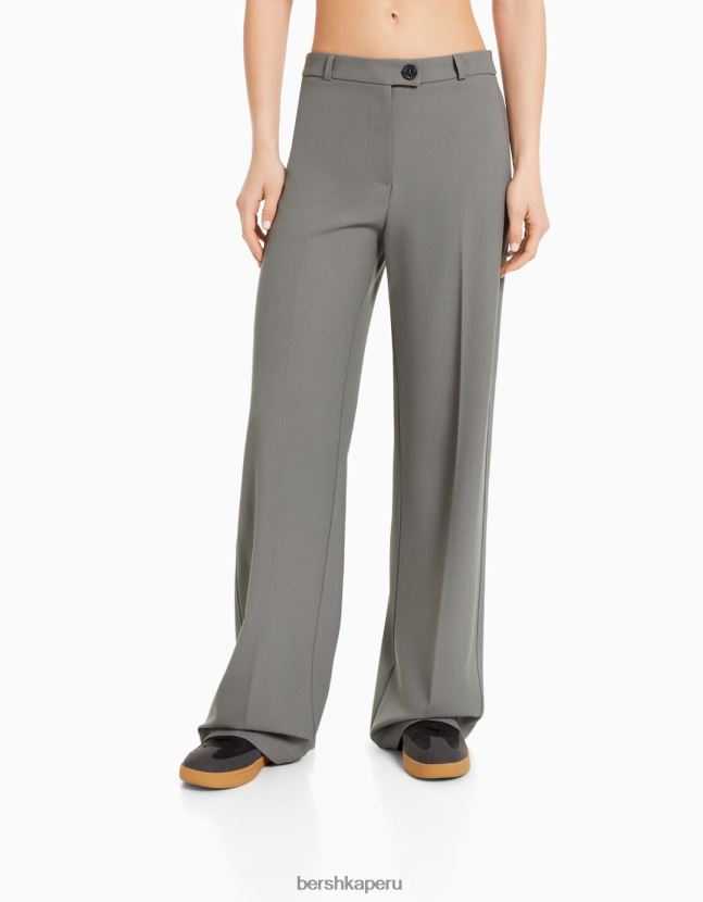 exclusivo Bershka mujer pantalones de sastre anchos con trabillas 806J6B1440