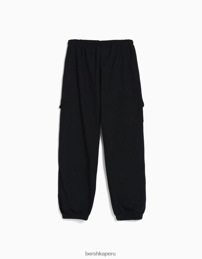 gris oscuro Bershka mujer pantalones deportivos con bolsillos 806J6B1483