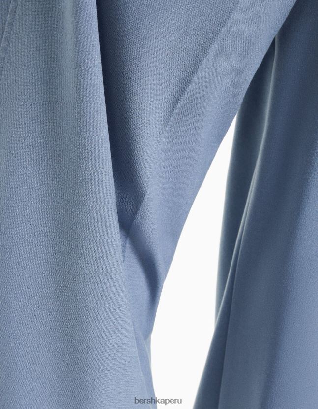lavado azul Bershka mujer pantalones de sastre anchos con trabillas 806J6B1448