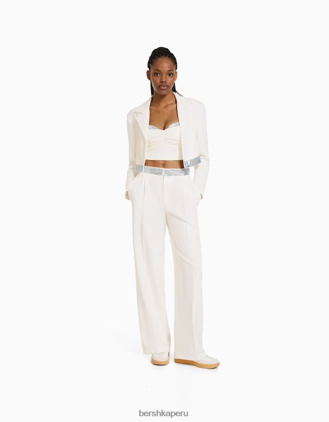 otro Bershka mujer pantalones de vestir de pernera ancha con detalle de pedrería 806J6B1471