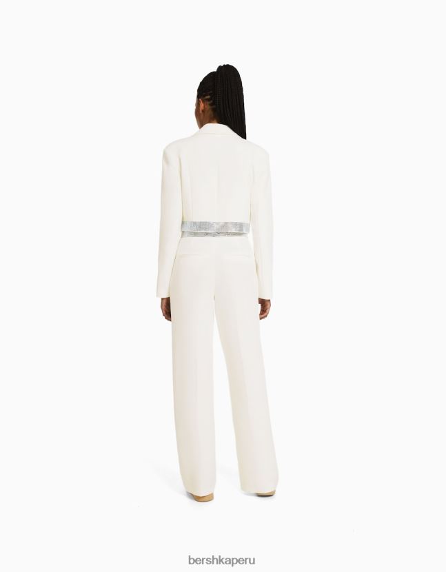 otro Bershka mujer pantalones de vestir de pernera ancha con detalle de pedrería 806J6B1471