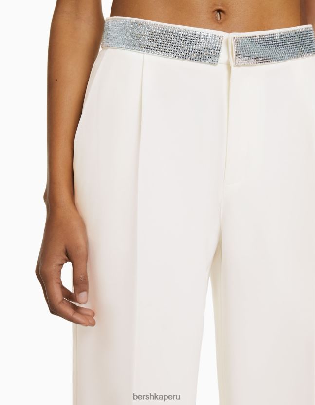 otro Bershka mujer pantalones de vestir de pernera ancha con detalle de pedrería 806J6B1471