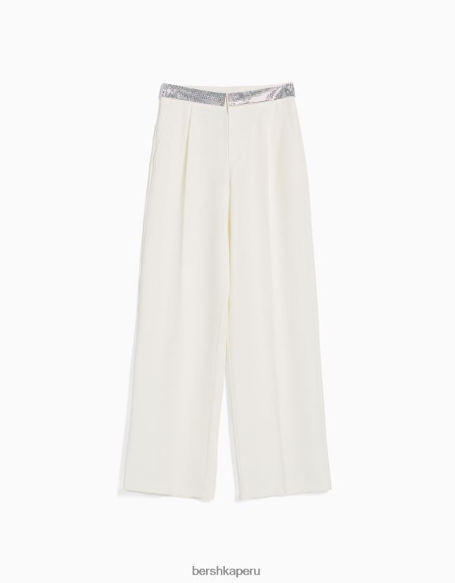 otro Bershka mujer pantalones de vestir de pernera ancha con detalle de pedrería 806J6B1471