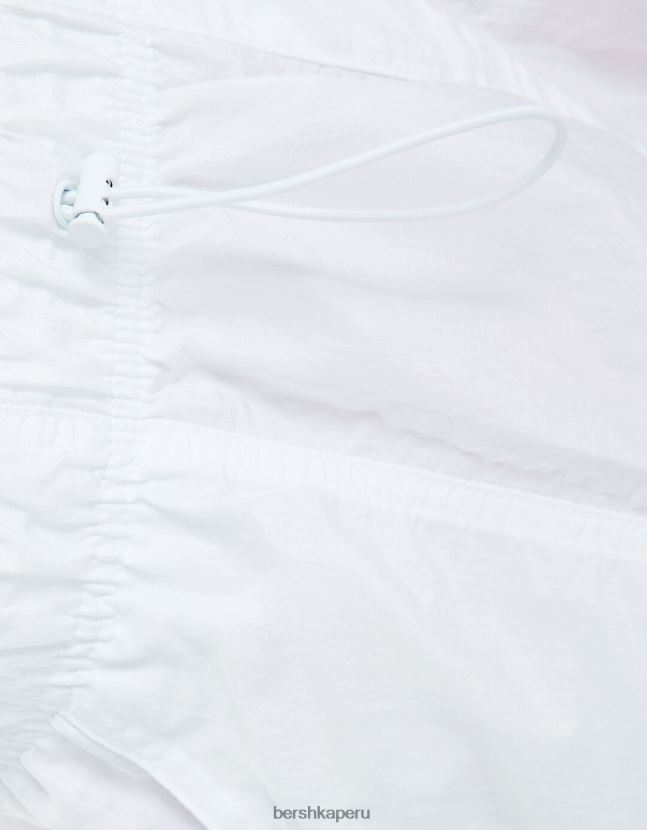 blanco Bershka mujer pantalones de paracaídas de nailon 806J6B1332