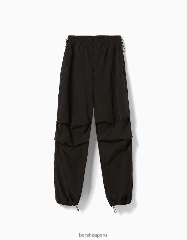 negro Bershka mujer joggers de paracaídas de nailon 806J6B1313