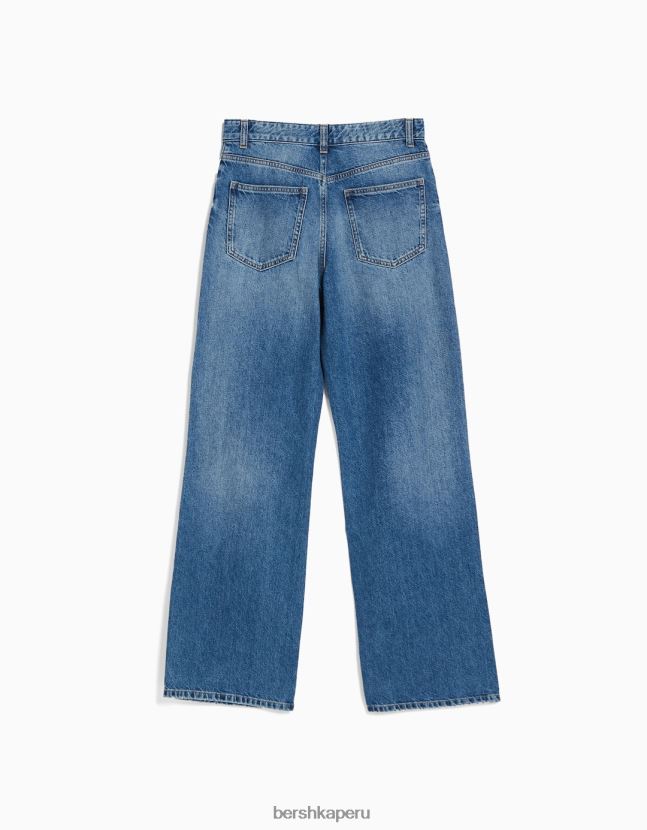 azul Bershka mujer vaqueros anchos rotos de los 90 806J6B1560