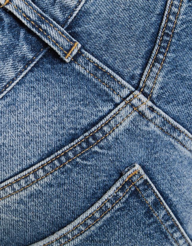 azul Bershka mujer vaqueros anchos rotos de los 90 806J6B1560