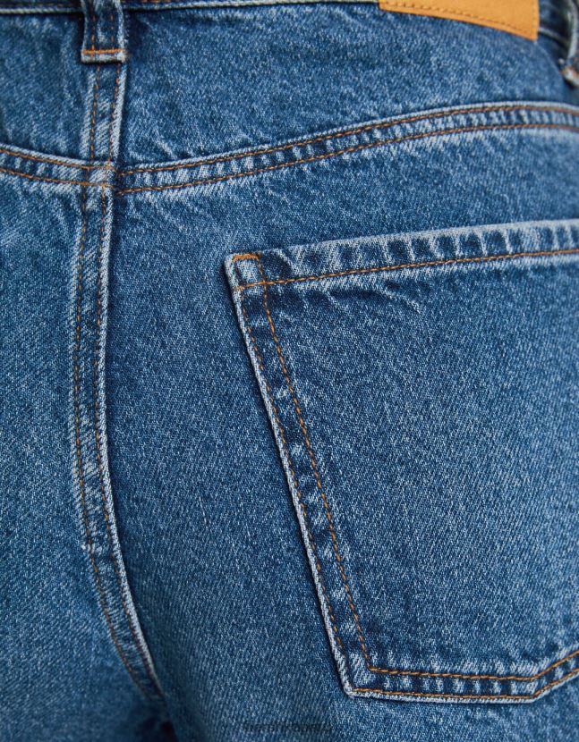 azul Bershka mujer vaqueros anchos rotos de los 90 806J6B1605