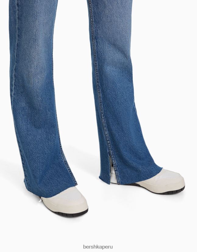 azul Bershka mujer vaqueros confort con abertura lateral 806J6B1569