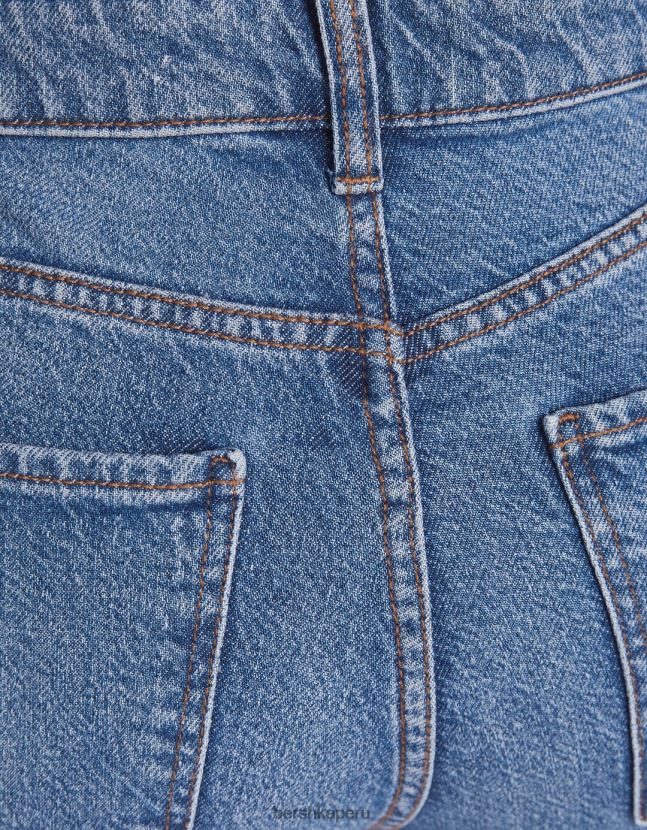 azul Bershka mujer vaqueros confort con abertura lateral 806J6B1989