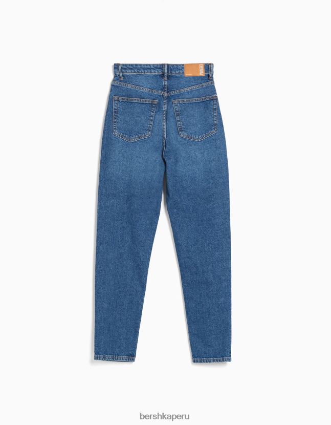 azul Bershka mujer vaqueros mom slim de corte cómodo 806J6B1520