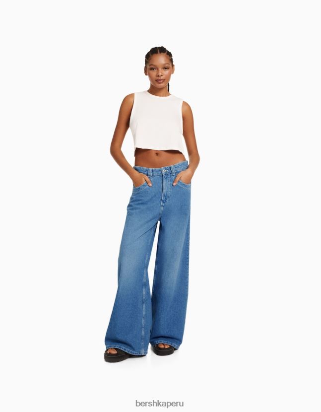 azul claro Bershka mujer jeans súper holgados de los años 90 806J6B1500