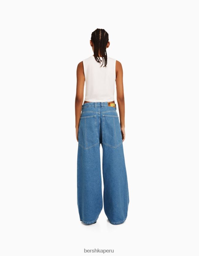 azul claro Bershka mujer jeans súper holgados de los años 90 806J6B1500