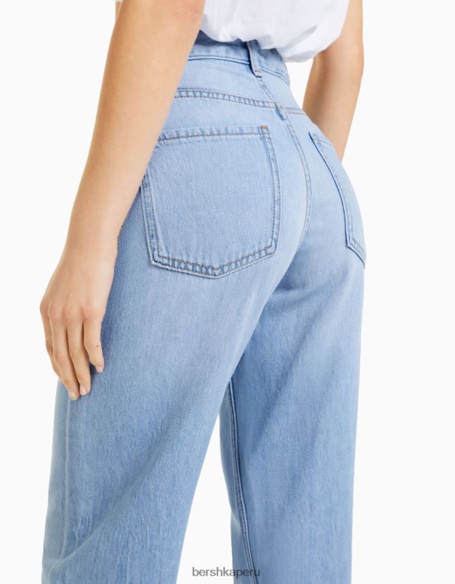 azul claro Bershka mujer vaqueros anchos de los 90 806J6B1545