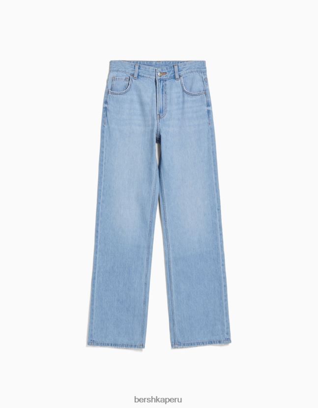 azul claro Bershka mujer vaqueros anchos de los 90 806J6B1545