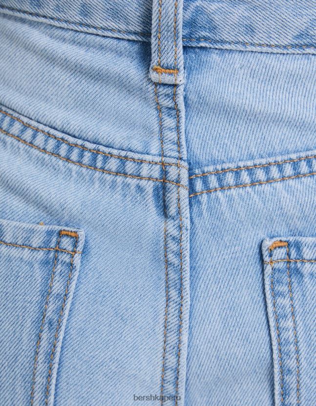 azul claro Bershka mujer vaqueros anchos de los 90 806J6B1545