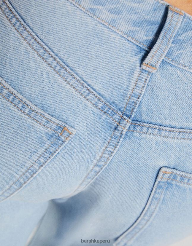 azul claro Bershka mujer vaqueros anchos rotos de los 90 806J6B1559