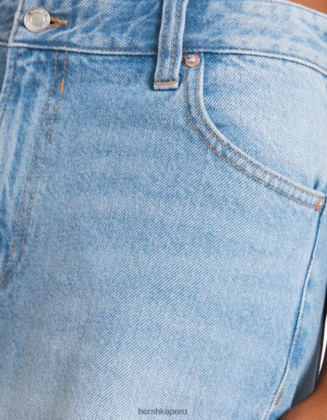 azul claro Bershka mujer vaqueros anchos rotos de los 90 806J6B1583