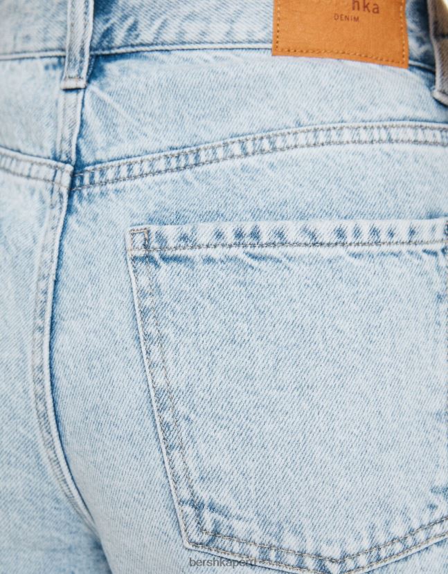 azul claro Bershka mujer vaqueros anchos rotos de los 90 806J6B1606