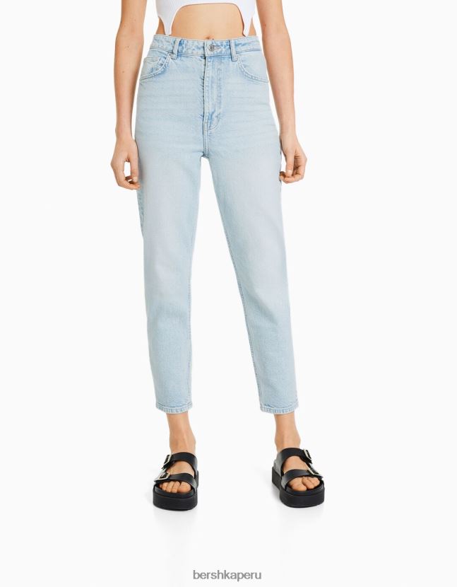 azul claro Bershka mujer vaqueros mom slim de corte cómodo 806J6B1518