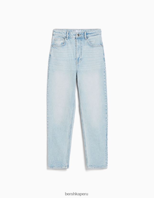 azul claro Bershka mujer vaqueros mom slim de corte cómodo 806J6B1518
