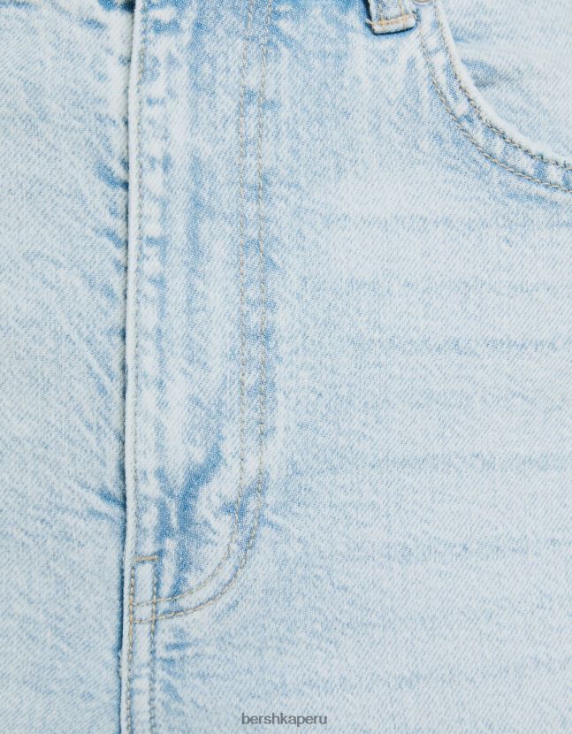 azul claro Bershka mujer vaqueros mom slim de corte cómodo 806J6B1518