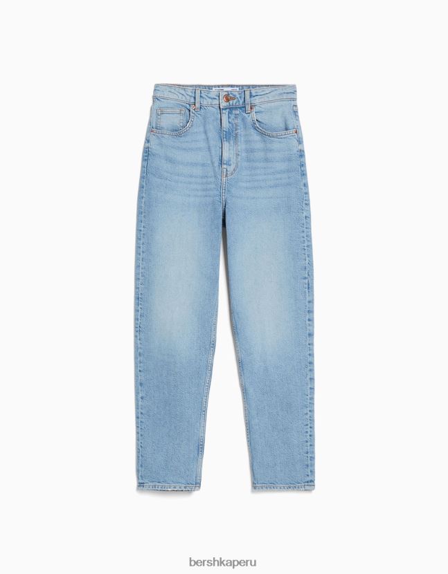 azul claro Bershka mujer vaqueros mom slim de corte cómodo 806J6B1521