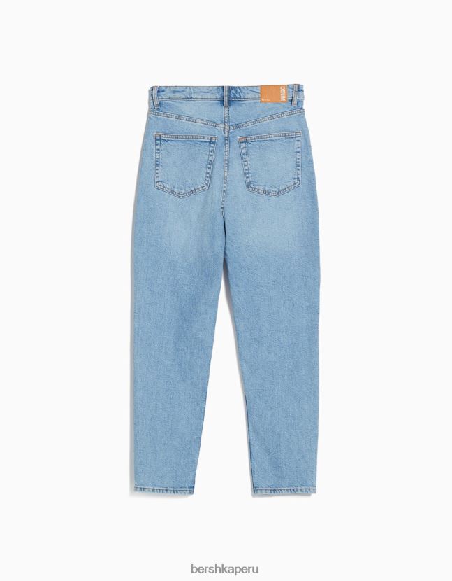 azul claro Bershka mujer vaqueros mom slim de corte cómodo 806J6B1521