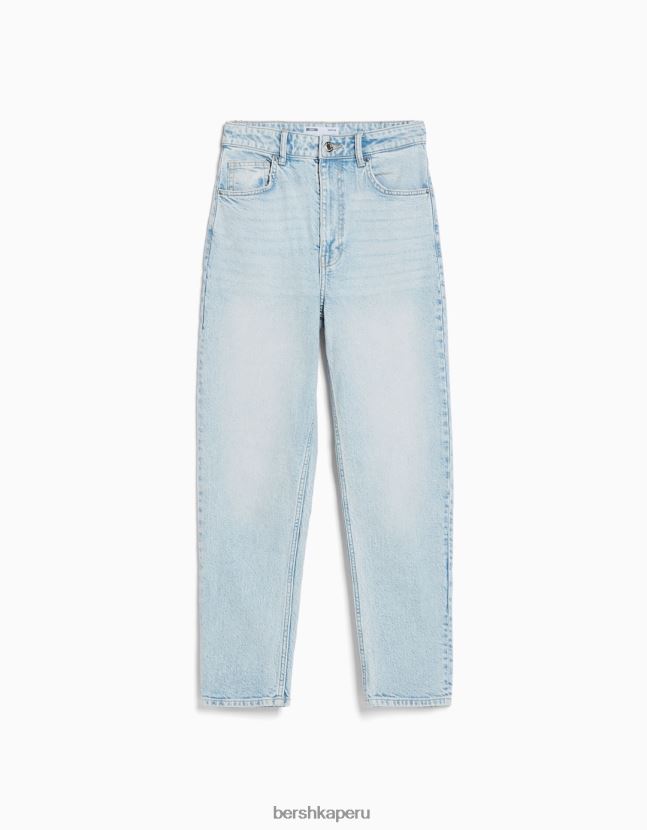 azul claro Bershka mujer vaqueros mom slim de corte cómodo 806J6B1985