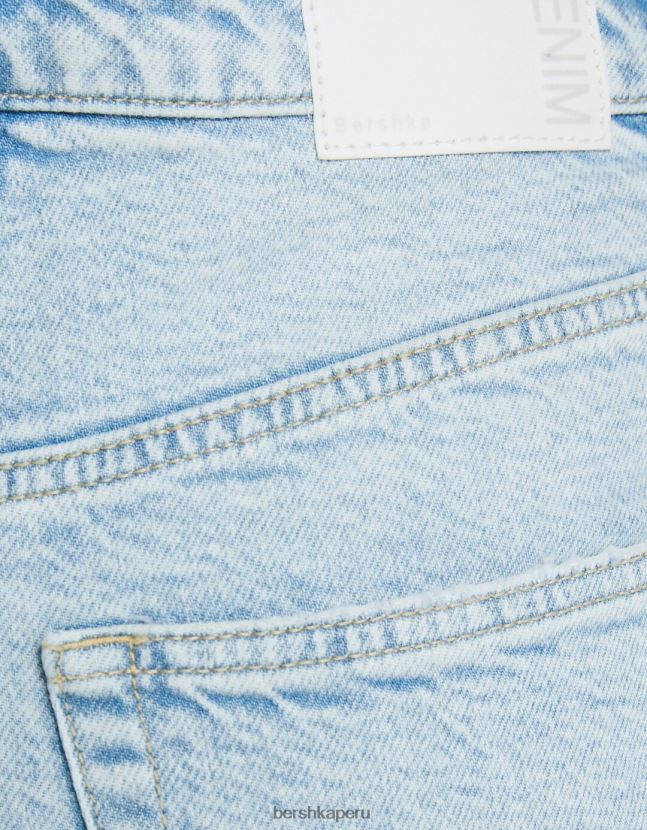 azul claro Bershka mujer vaqueros mom slim de corte cómodo 806J6B1985