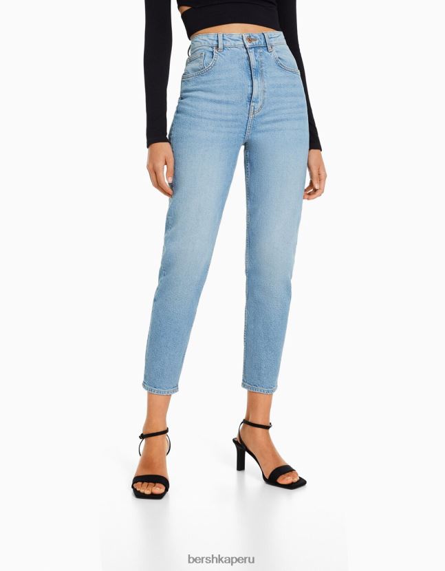 azul claro Bershka mujer vaqueros mom slim de corte cómodo 806J6B1992