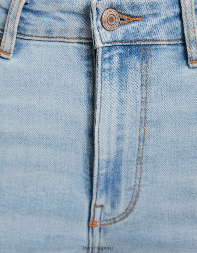 azul claro Bershka mujer vaqueros pitillo de tiro alto 806J6B1603