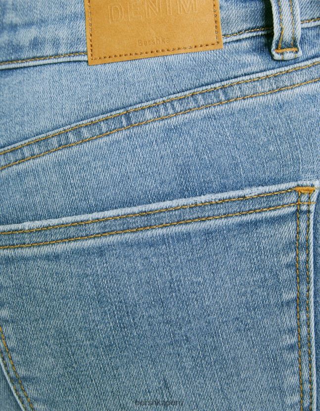 azul claro Bershka mujer vaqueros pitillo de tiro superalto 806J6B1503